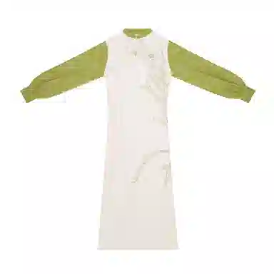 念棠织造司原创新中式改良旗袍高开叉显高显瘦套装百褶裙半身长裙