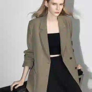 【dme】 纯色宽松西装领长袖外套西装 女款 薄雾紫色