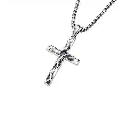 MYSH 925 Silver Cross Pendant Necklace