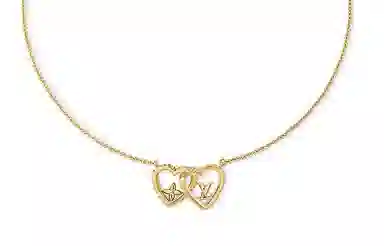Louis Vuitton Floral Letter Necklace Gold