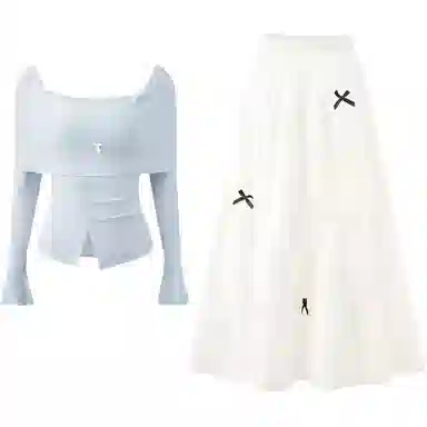 木清清 法式简约气质长袖时尚裙装套装 女款