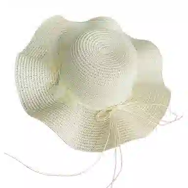 艾佳微 海边度假草帽草编大帽檐防晒帽可折叠蝴蝶结遮阳沙滩帽#好运 聚酯纤维 渔夫帽 男女同款情侣款