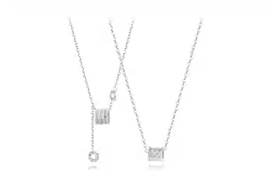 牧言 冷淡风气质简约小众设计高级感 光面立体璀璨圆环罗马数字不对称链条流苏锁骨链 钛钢 闪耀小蛮腰项链 女款