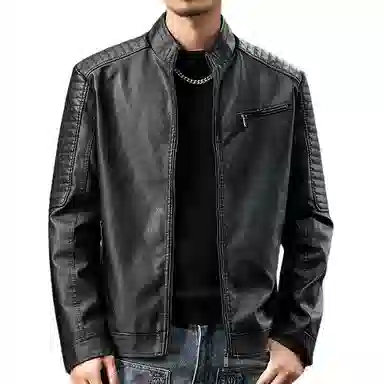 【dme】 美式复古机车风休闲立领防风防水皮衣 男女同款