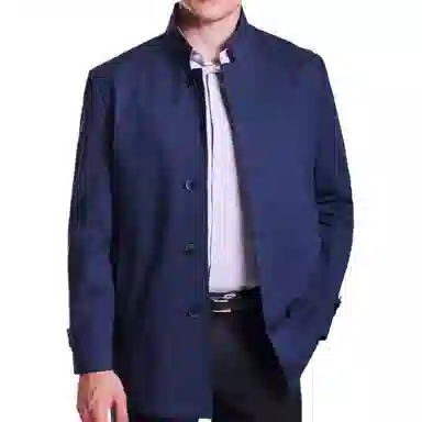 佛朗尼·齐拉 休闲薄款纯色风衣 男款 藏蓝色