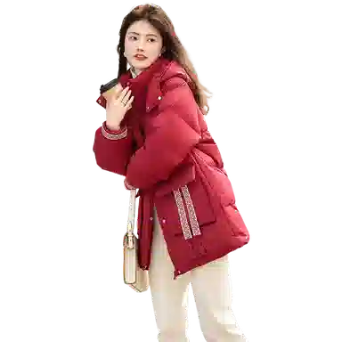 【dme】 蓬松纯色基础加厚连帽户外保暖羽绒服 女款