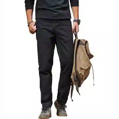 季言 直筒纯色百搭休闲裤 男款