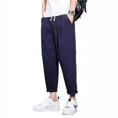 玉儿恋 薄款潮流运动百搭宽松九分休闲裤 男款