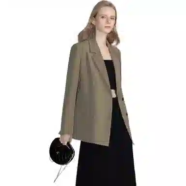 【dme】 纯色宽松西装领长袖外套西装 女款 薄雾紫色