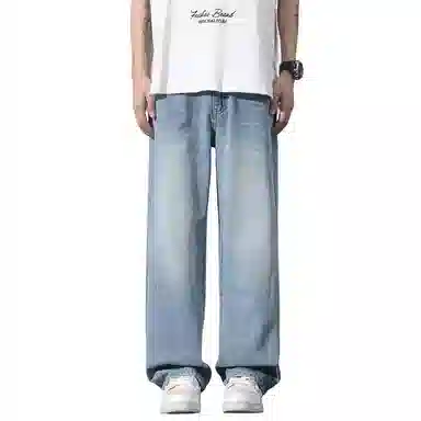 【dme】 美式潮流宽松休闲直筒中腰百搭阔腿牛仔裤 男女同款