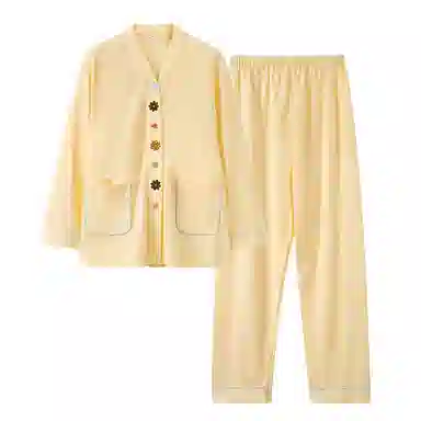 夏芬妍 舒适柔软小香风绣花开衫孕期月子服家居服简约亲肤休闲长袖长裤可外穿睡衣套装 女款