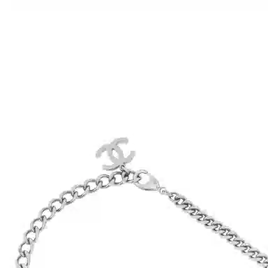 CHANEL No.5 Double C Necklace Silver