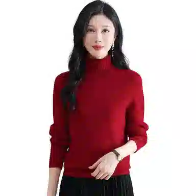 恒源祥 高端品质精细厚款高领针织衫 女款