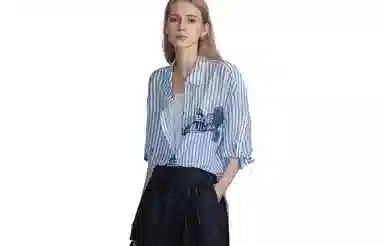 【dme】 休闲宽松长袖衬衫 女款 浅蓝