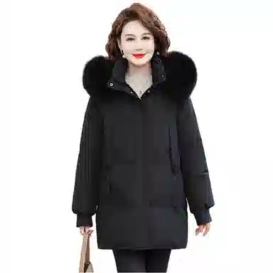 雅鹿 纯色连帽加厚羽绒服 女款