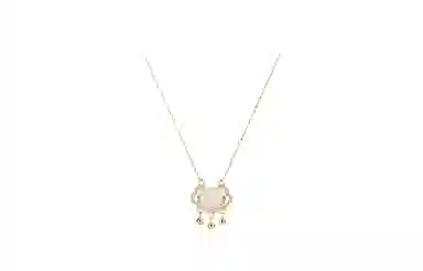 百利金 平安锁 轻奢时尚甜美大方精致简约高级感 国潮新中式复古民族风祥云如意叠戴锁骨链 琉璃 玉石项链 女款