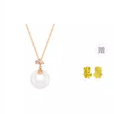 金师傅 三生有幸吊坠 新中式银杏国潮气质典雅大方 小众轻奢设计高级感#好运 玉髓 项链 男女同款情侣款