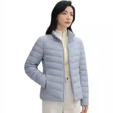 鸭鸭 纯色通勤连帽轻薄款短款外穿时尚百搭羽绒服 女款