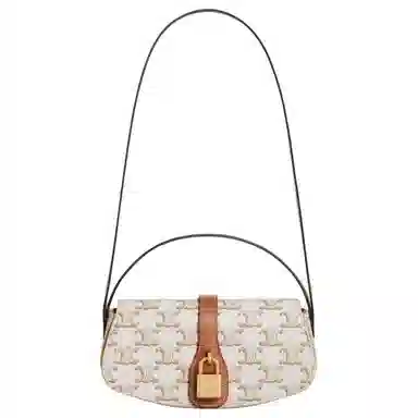 Celine Triomphe Canvas Mini White