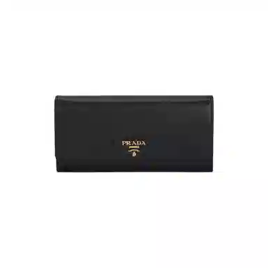 Prada Saffiano Flap Wallet Black