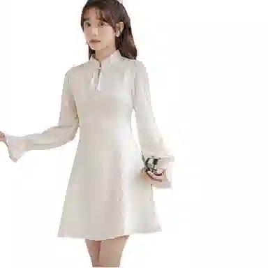 丝絮丝绸 新中式旗袍高级感长袖连衣裙 女款