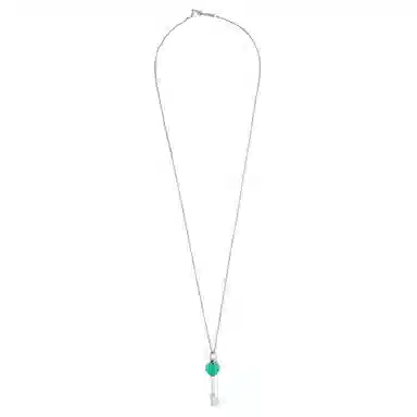 Tiffany & Co. Keys Blue Enamel Heart Key Pendant Necklace