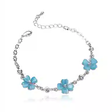 【幸运女神 I 请你发财！】 克兰茜 四叶草系列 浪漫精致甜美锁骨链 简约气质优雅心动日常百搭可调节手饰 玻璃猫眼 项链 女款