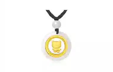 百利金 时转运来 精致大气萌趣可爱简约个性 国潮新中式复古金镶玉锁骨链 玉髓 玉石项链 男女同款情侣款