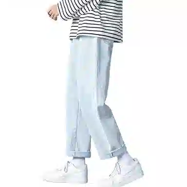 PWUE Ice Blue Straight Crop Pants