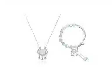 尚银福 祥云平安锁 国潮新中式复古时尚优雅气质轻奢高级感 民族风长命锁小众创意设计灵动流苏 锁骨链 合金 项链 女款