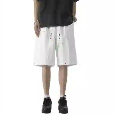 独驰 春季简约亲肤垂感柔顺铆钉设计工装休闲短裤 男女同款