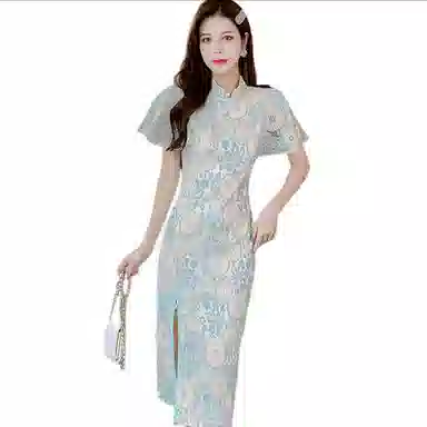 丝絮丝绸 通勤简约舒适百搭休闲短袖连衣裙 女款