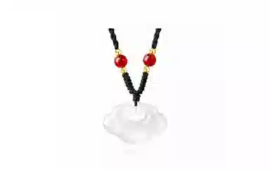 百利金 祥云平安锁 玉见如意吉祥顺遂国潮复古新中式精致轻奢气质百搭小众设计转运珠吊坠锁骨链 玉髓 项链 男女同款情侣款