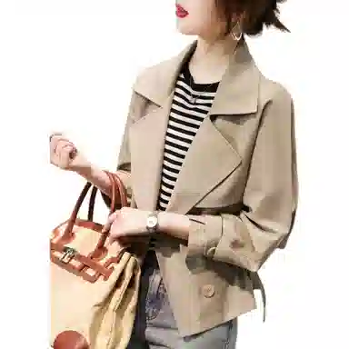 【dme】 小个子短双排扣翻领风衣 女款