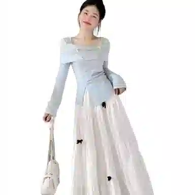 木清清 法式简约气质长袖时尚裙装套装 女款