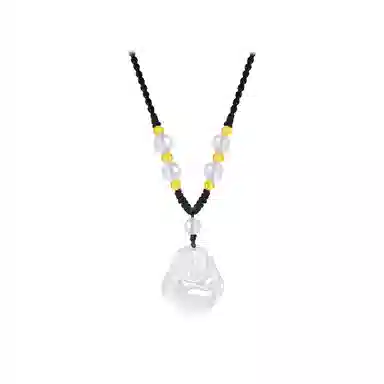 【顺丰包邮】 中国珠宝 笑口常开 笑脸弥勒佛招财纳福小佛公国风新中式小巧百搭可调节锁骨链好运 玉髓 项链 男女同款情侣款