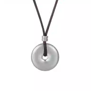 老银匠 古法平安扣 纯银 项链 男款