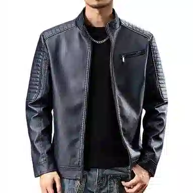 【dme】 美式复古机车风休闲立领防风防水皮衣 男女同款