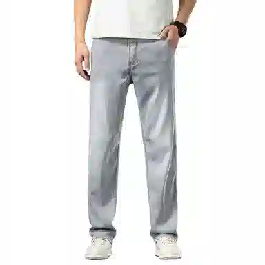 【dme】 宽松显瘦垂感休闲长裤莱赛尔直筒弹力牛仔裤 男女同款