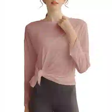 玉儿恋 天丝雪花罩衫瑜伽宽松透气长袖跑步运动上衣健身衣 女款