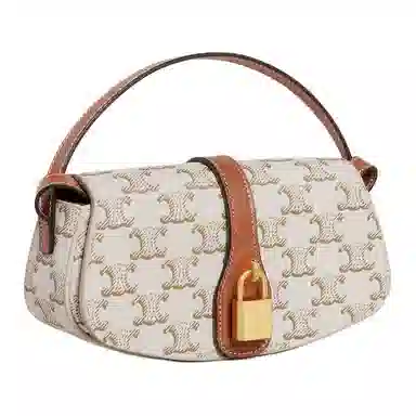 Celine Triomphe Canvas Mini White