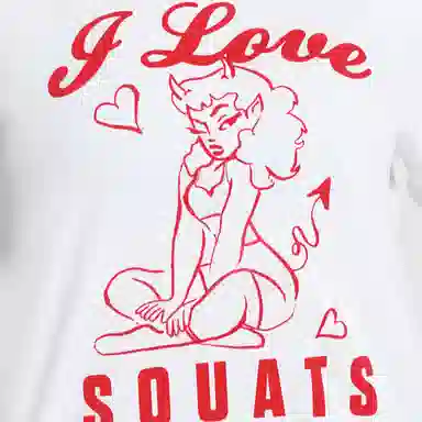 GYMSHARK I Love Squats Graphic Oversized logo T
