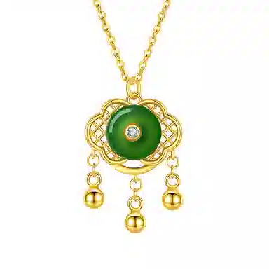 芷悦 如意福锁 平安锁 新中式 玉髓 项链 女款