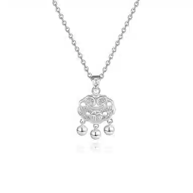 【999足银纯银 平安喜乐】 七好美银 福运平安锁新中式国风复古优雅贵气转运纳福吉祥百搭长命锁#好运 首饰 项链 男女同款情侣款