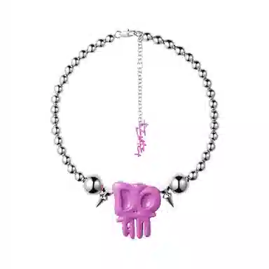 EVAE+MOB Candy Series Necklace Pink Skull
