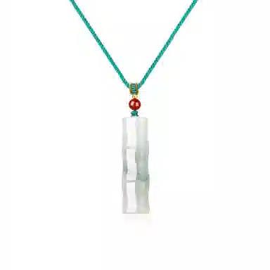 老凤祥 【节节高升】清风竹韵 国潮新中式古典小众设计 高级感轻奢简约百搭转运珠 精致礼盒天然 天山翠 项链 男女同款情侣款