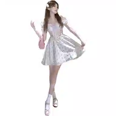 哒头下雨不愁 复古气质舒适短袖连衣裙 女款