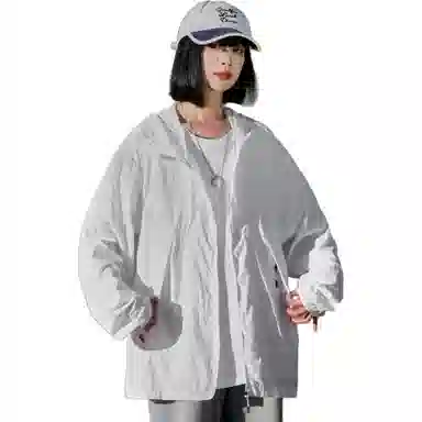 黑恐龙 夏季潮牌个性简约连帽皮肤衣休闲百搭宽松透气柔软轻薄亲肤户外出行运动防晒服 男女同款