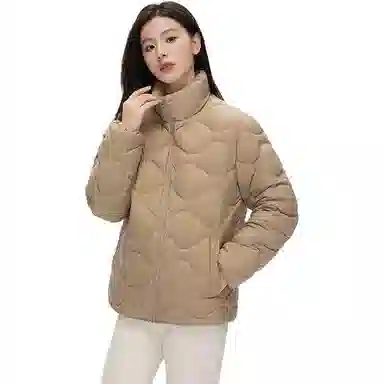鸭鸭 通勤立领纯色拉链长袖羽绒服 女款