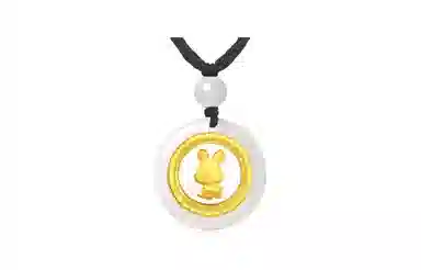 百利金 时转运来 精致大气萌趣可爱简约个性 国潮新中式复古金镶玉锁骨链 玉髓 玉石项链 男女同款情侣款